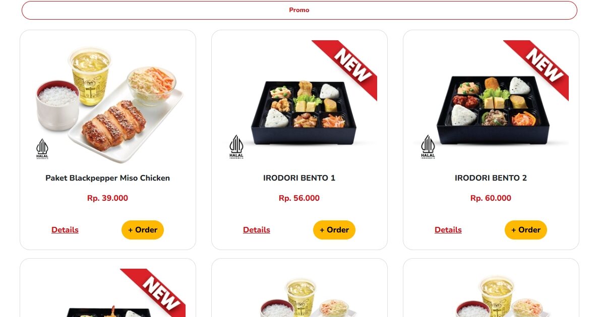 List Harga Menu HokBen (Hoka-Hoka Bento) Terbaru 2025