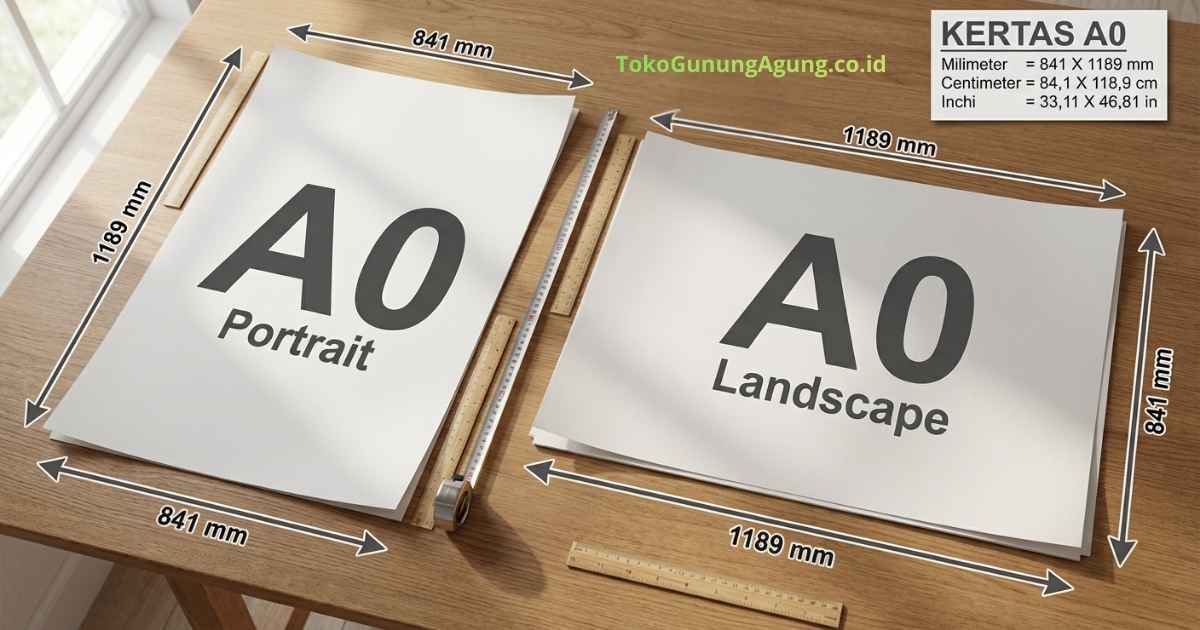 Panduan Ukuran Kertas A0 Dimensi (cm, mm, inci) & Kegunaan