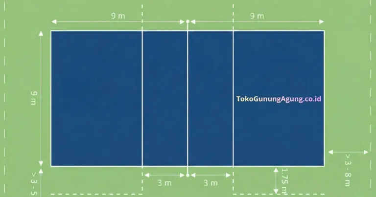 Ukuran Lapangan Bola Voli Standar PBVSI & FIVB (Putra dan Putri)